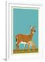 Deer and Fawn - Version #2-Lantern Press-Framed Art Print