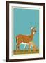 Deer and Fawn - Version #2-Lantern Press-Framed Art Print