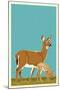 Deer and Fawn - Version #2-Lantern Press-Mounted Art Print