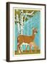 Deer and Fawn-Lantern Press-Framed Art Print