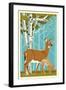 Deer and Fawn-Lantern Press-Framed Art Print