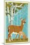 Deer and Fawn-Lantern Press-Mounted Art Print