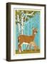 Deer and Fawn-Lantern Press-Framed Art Print