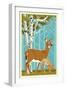 Deer and Fawn-Lantern Press-Framed Art Print