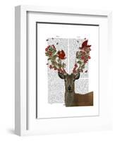 Deer and Love Birds-Fab Funky-Framed Art Print