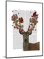 Deer and Love Birds-Fab Funky-Mounted Art Print