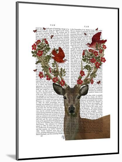 Deer and Love Birds-Fab Funky-Mounted Art Print