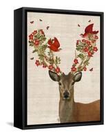 Deer and Love Birds-Fab Funky-Framed Stretched Canvas