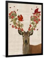 Deer and Love Birds-Fab Funky-Framed Art Print