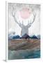 Deer and Mountains 2-Louis Duncan-He-Framed Art Print