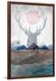 Deer and Mountains 2-Louis Duncan-He-Framed Art Print