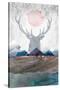 Deer and Mountains 2-Louis Duncan-He-Stretched Canvas