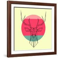 Deer and Sunset-Lisa Kroll-Framed Art Print