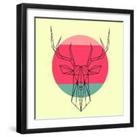 Deer and Sunset-Lisa Kroll-Framed Art Print