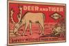 Deer And Tiger Safety Matches-null-Mounted Art Print