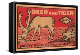 Deer And Tiger Safety Matches-null-Framed Stretched Canvas