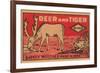 Deer And Tiger Safety Matches-null-Framed Art Print