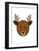 Deer - Animaru Cartoon Animal Print-Animaru-Framed Giclee Print