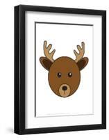 Deer - Animaru Cartoon Animal Print-Animaru-Framed Giclee Print