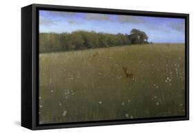 Deer at Dusk in a Meadow with Flowers-Harald Slott-Möller-Framed Stretched Canvas