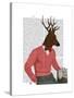 Deer at the Bar-Fab Funky-Stretched Canvas