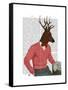 Deer at the Bar-Fab Funky-Framed Stretched Canvas