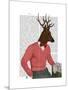 Deer at the Bar-Fab Funky-Mounted Art Print