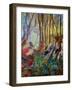 Deer at Water in Woods-Robin Maria-Framed Art Print