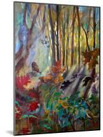 Deer at Water in Woods-Robin Maria-Mounted Art Print