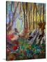 Deer at Water in Woods-Robin Maria-Stretched Canvas