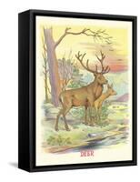 Deer, Buck and Doe-null-Framed Stretched Canvas