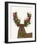 Deer, Candy Cane Wreath-Fab Funky-Framed Art Print
