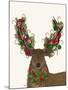 Deer, Candy Cane Wreath-Fab Funky-Mounted Art Print