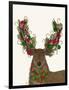 Deer, Candy Cane Wreath-Fab Funky-Framed Art Print