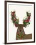 Deer, Candy Cane Wreath-Fab Funky-Framed Art Print