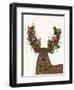 Deer, Candy Cane Wreath-Fab Funky-Framed Art Print