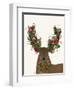 Deer, Candy Cane Wreath-Fab Funky-Framed Art Print