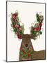 Deer, Candy Cane Wreath-Fab Funky-Mounted Art Print