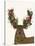 Deer, Candy Cane Wreath-Fab Funky-Stretched Canvas