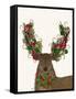 Deer, Candy Cane Wreath-Fab Funky-Framed Stretched Canvas