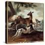 Deer Chased by Dogs. Hunting Scene, 1725 (Oil on Canvas)-Jean-Baptiste Oudry-Stretched Canvas