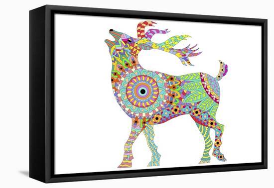 Deer Color-Miguel Balbás-Framed Stretched Canvas