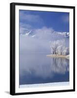 Deer Creek Reservoir and Rimed Trees, Mt. Timpanogas, Wasatch Mountains, Utah, USA-Howie Garber-Framed Premium Photographic Print