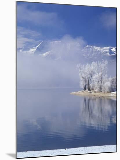 Deer Creek Reservoir and Rimed Trees, Mt. Timpanogas, Wasatch Mountains, Utah, USA-Howie Garber-Mounted Premium Photographic Print