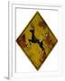 Deer Crossing Hunting Sign Plastic Sign-null-Framed Art Print