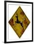 Deer Crossing Hunting Sign Plastic Sign-null-Framed Art Print