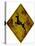 Deer Crossing Hunting Sign Plastic Sign-null-Stretched Canvas