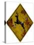 Deer Crossing Hunting Sign Plastic Sign-null-Stretched Canvas