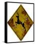 Deer Crossing Hunting Sign Plastic Sign-null-Framed Stretched Canvas