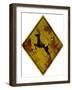 Deer Crossing Hunting Sign Plastic Sign-null-Framed Art Print